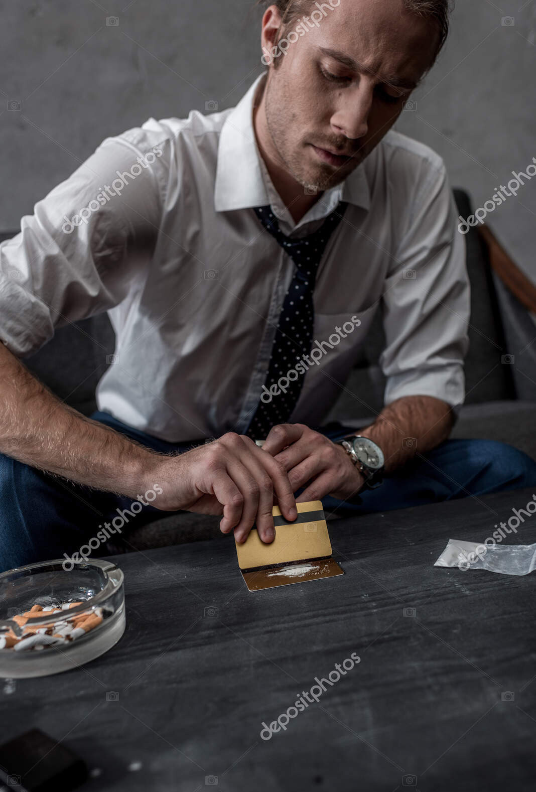 depositphotos 187671594 stock photo businessman drug addiction preparing take