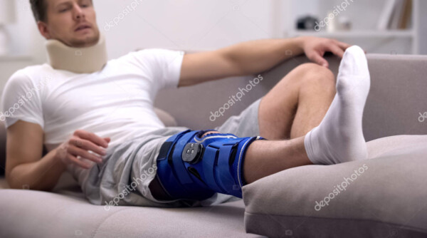 depositphotos 288512542 stock photo man foam cervical collar neoprene